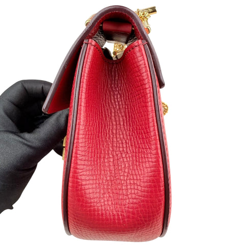Chloe Red Grained Leather Drew Bag