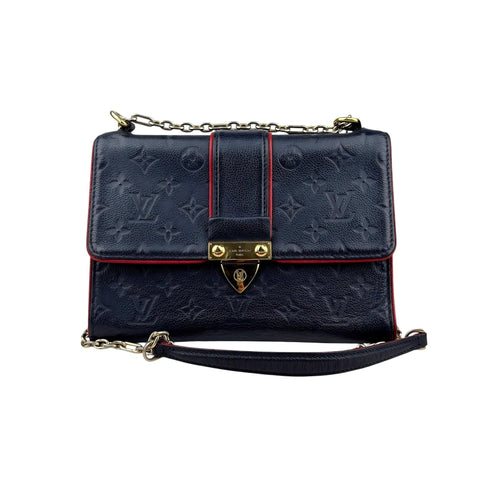Louis Vuitton Monogram Empreinte Saint-Sulpice Chain Shoulder Bag Red Black
