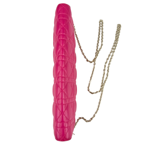 Dior Lambskin Cannage Lady Dior Wallet On Chain crossbo