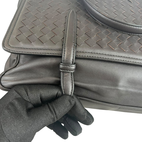 Bottega Veneta Nappa Intrecciato Medium Monaco Satchel Black