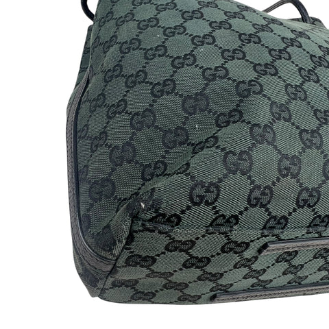 Gucci Green/Black GG Canvas Tote