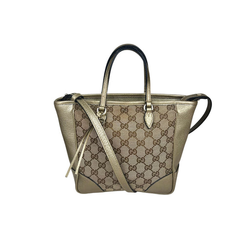 Gucci GG Canvas Tote Bag- Brown Satchel