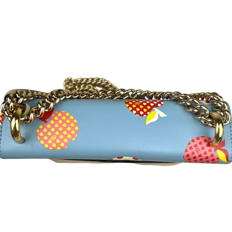 Gucci 2-WAY BAG GG SUPREME APPLE PRINT GG BROWN/BEIGE/BLUE Padlock