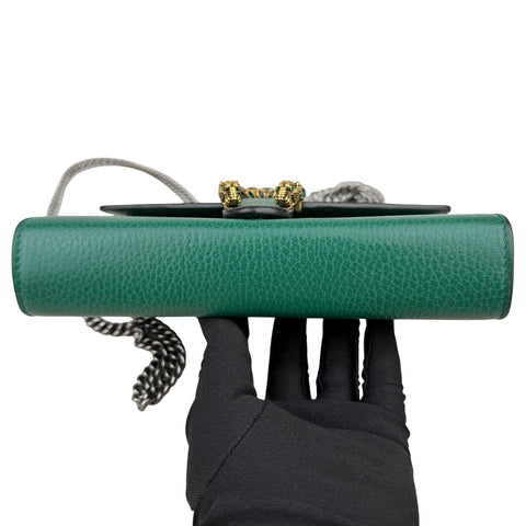 Gucci Dionysus Chain Wallet in Green Leather