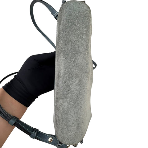 Chloe Blue Leather and Suede Mini Faye Crossbody Bag