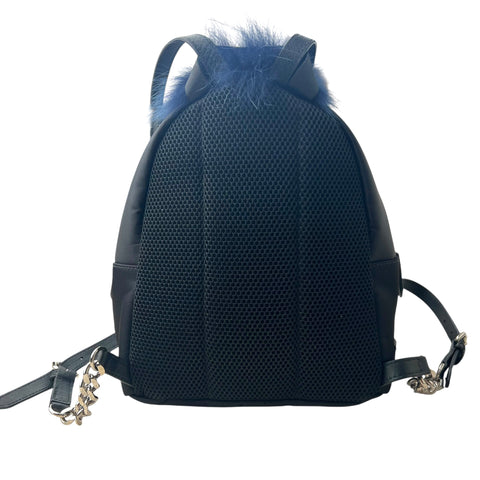 Fendi Black Nylon and Leather Monster Eyes Mini Backpack Bag