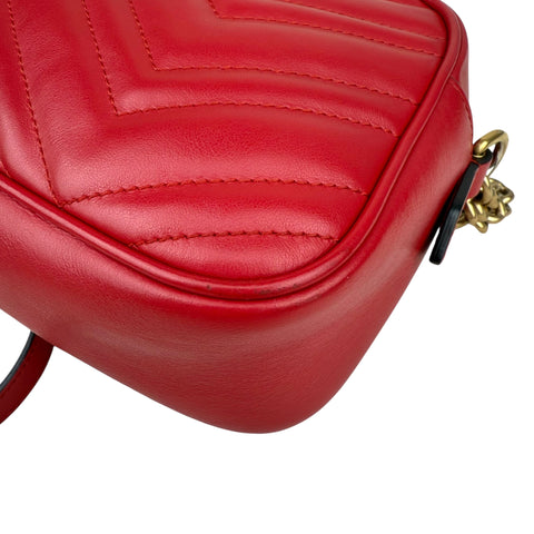 Gucci Red GG Marmont Matelasse Crossbody Bag