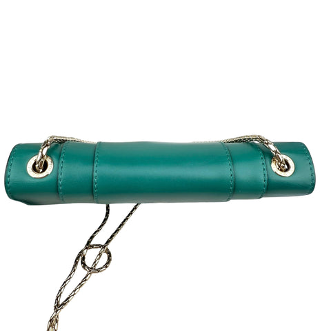 Bvlgari Calfskin Small Serpenti Forever Snake Strap Crossbody Bag Emerald Green