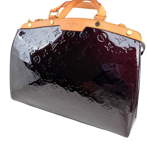 Louis Vuitton Monogram Vernis MM Handbag Dark red Purple