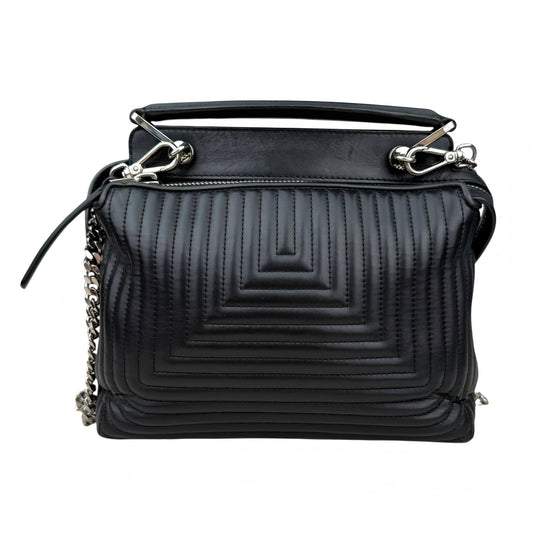 Fendi Black Nappa Leather Small DotCom Bag