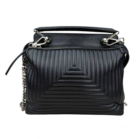 Fendi Black Nappa Leather Small DotCom Bag