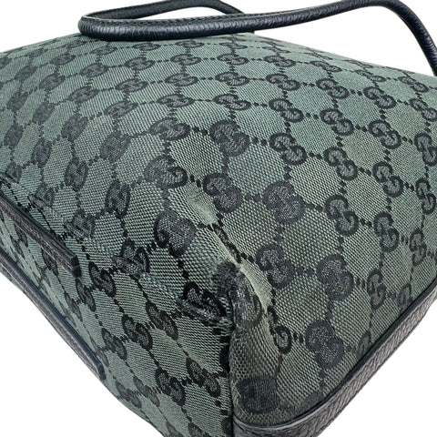 Gucci Green/Black GG Canvas Tote