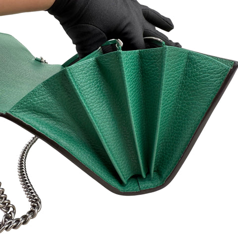Gucci Dionysus Chain Wallet in Green Leather