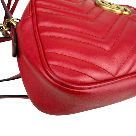 Gucci Red GG Marmont Matelasse Crossbody Bag