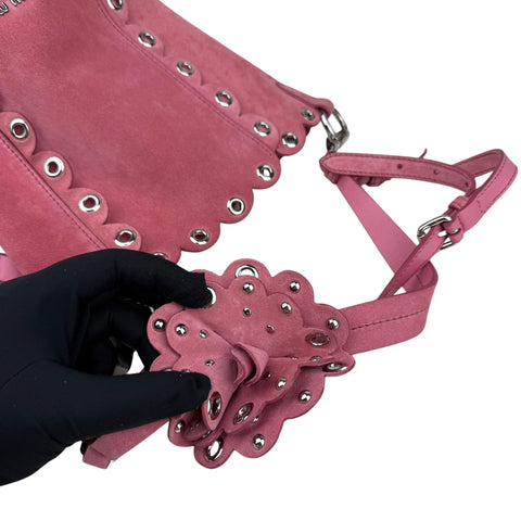 Miu Miu Embellished Scalloped Bucket Bag