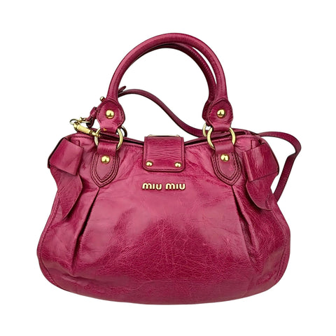 Miu Miu Vitello Lux Mini Bow Bag