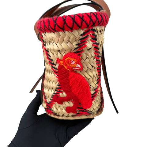 Loewe Basket Animals Medium straw tote bag