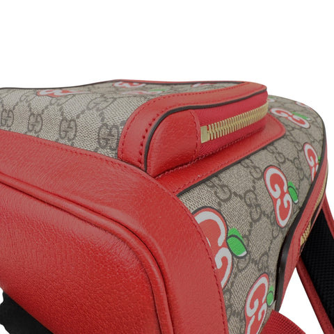 Gucci Beige/Red GG Supreme Canvas and Leather Small Backpack