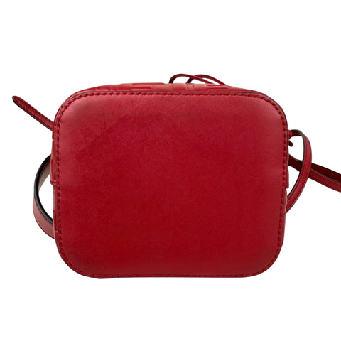 Fendi Red Zucca Leather Mini Mon Tresor Drawstring Bucket Bag