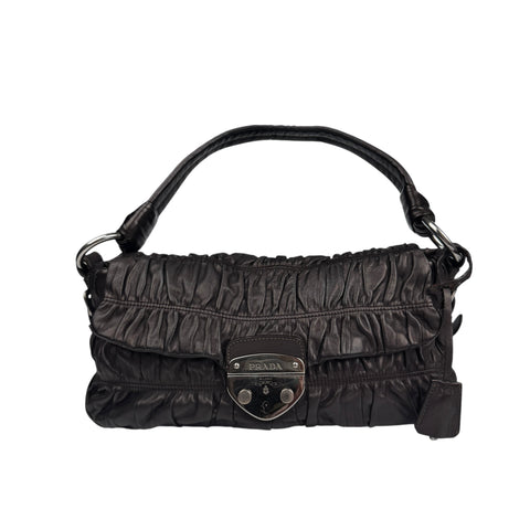 Prada Black Gaufre Leather Shoulder Bag