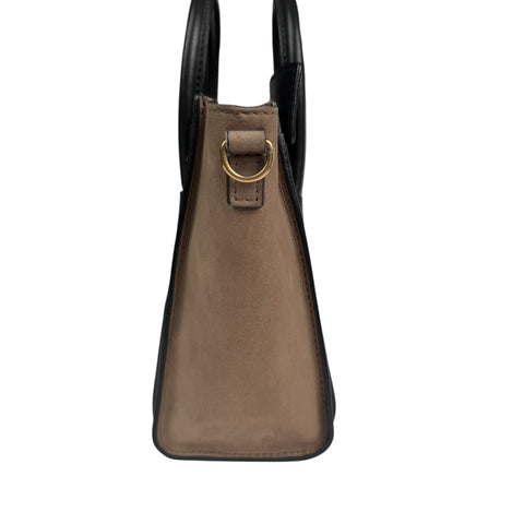 Celine Luggage Nano Shopper Handbag Black Blue Beige