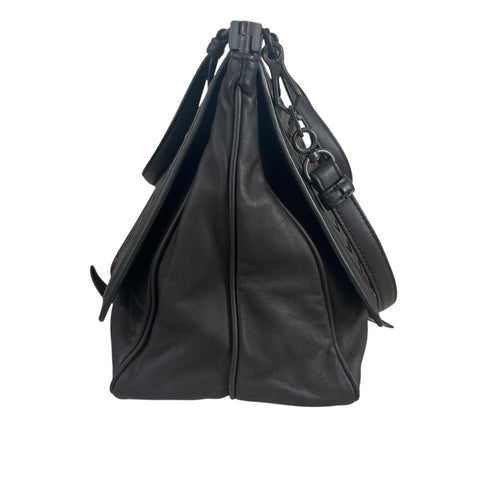 Bottega Veneta Nappa Intrecciato Medium Monaco Satchel Black