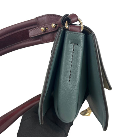 Chloé Chloe Faye Chain Suede Leather Gray Blue Crossbody Bag Grey