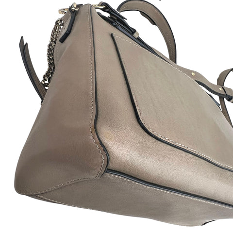 Chloé Faye model shoulder bag in grey leather Collector Square