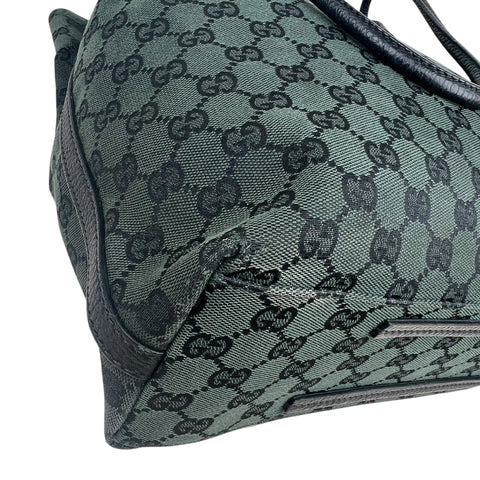 Gucci Green/Black GG Canvas Tote