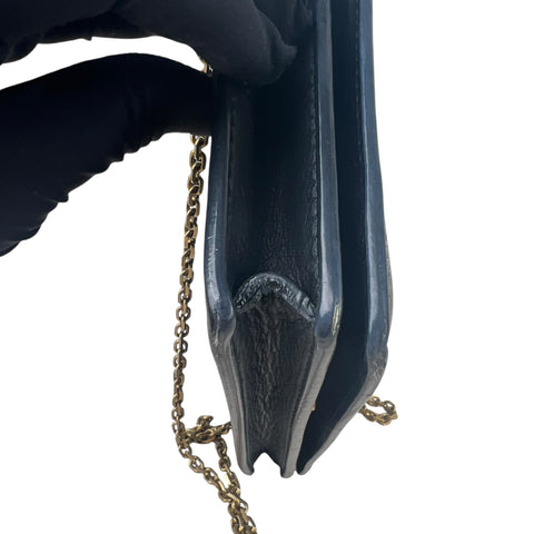 Dior Black Smooth Calfskin Leather J'ADIOR Wallet on Chain Clutch Bag