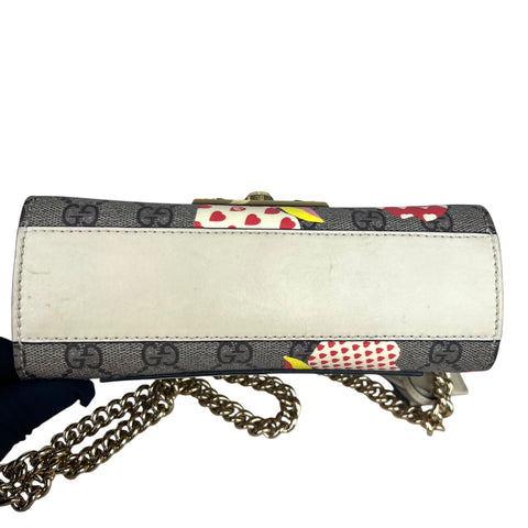 Gucci 2-WAY BAG GG SUPREME APPLE PRINT GG BROWN/BEIGE/BLUE Padlock