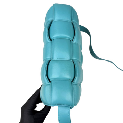 Bottega Veneta Turquoise Padded Leather Cassette Crossbody Bag Blue