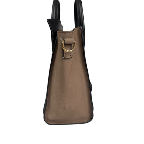 Celine Luggage Nano Shopper Handbag Black Blue Beige