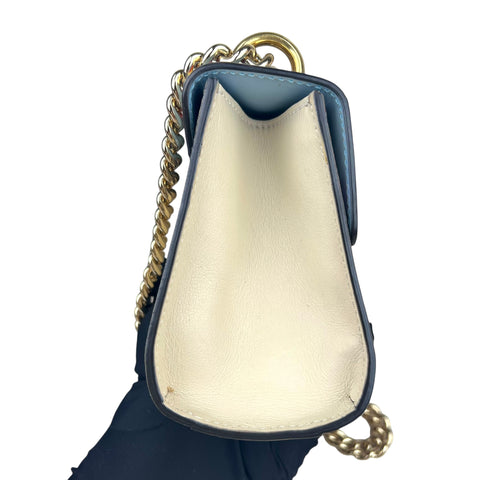 Gucci 2-WAY BAG GG SUPREME APPLE PRINT GG BROWN/BEIGE/BLUE Padlock