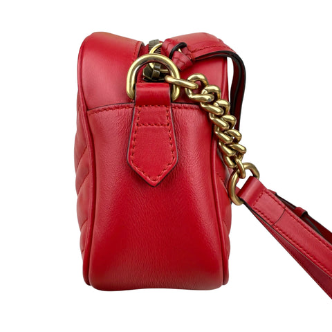 Gucci Red GG Marmont Matelasse Crossbody Bag