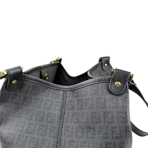 Fendi Black Zucca Coated Canvas Tote