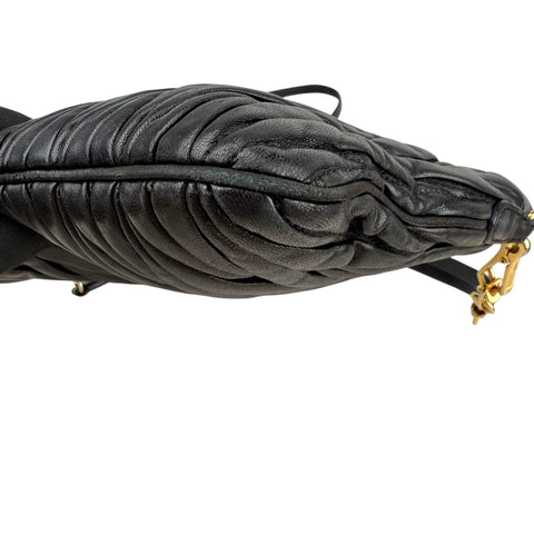 Miu Miu Black Matelasse Leather Crossbody Bag