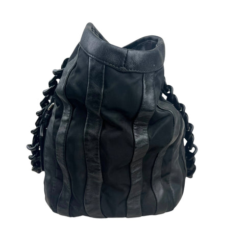 Prada Black Tessuto Nappa Waves Tote Bag
