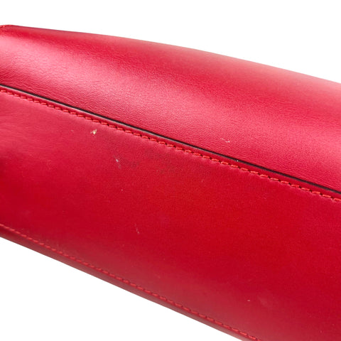 Gucci Red Smooth Calfskin Leather Nymphaea Medium Top Handle Bag