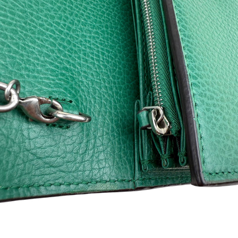 Gucci Dionysus Chain Wallet in Green Leather