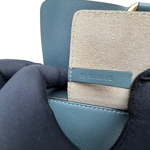 Chloe Blue Leather and Suede Mini Faye Crossbody Bag