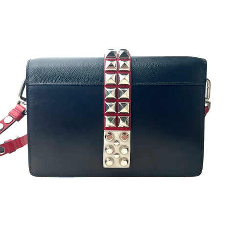 Prada Elektra Shoulder Bag Studded Leather Small
