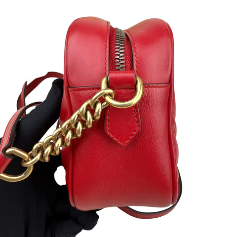 Gucci Red GG Marmont Matelasse Crossbody Bag