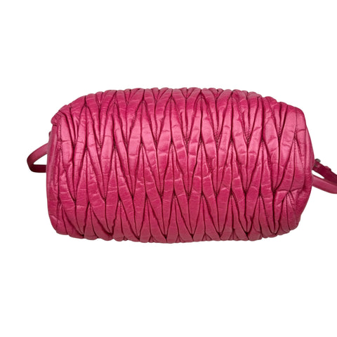 Miu Miu Pink Lambskin Leather Matelasse Shopping Bag