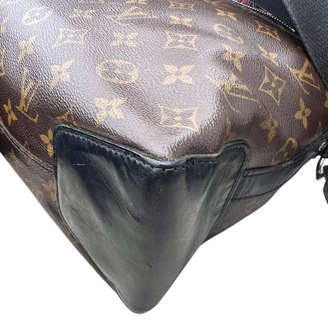 Louis Vuitton Messenger shoulder bag in brown monogram canvas and black leather