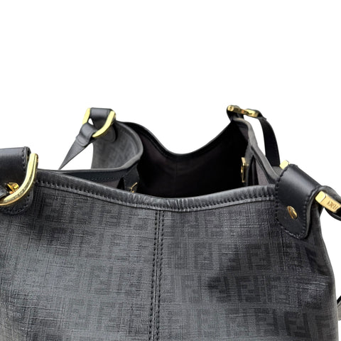 Fendi Black Zucca Coated Canvas Tote