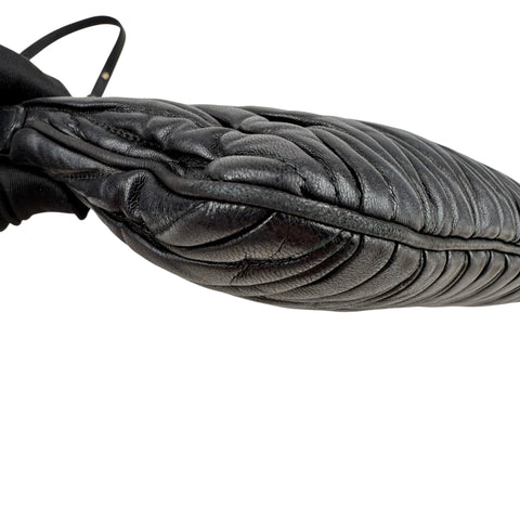 Miu Miu Black Matelasse Leather Crossbody Bag