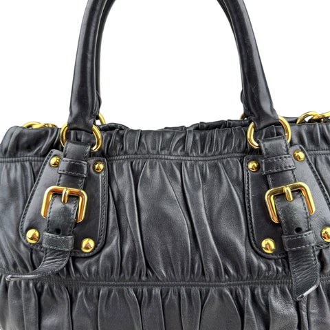 Prada Leather Gaufre Shopping Handbag