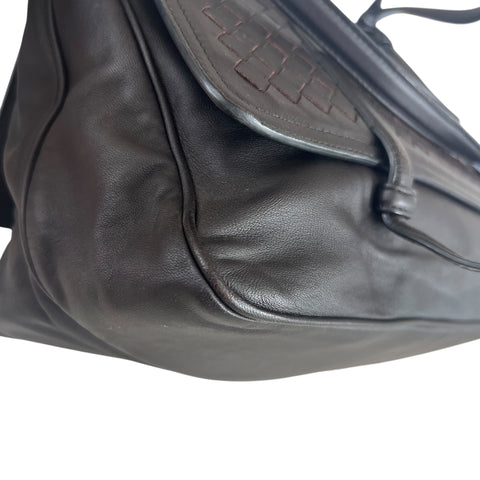 Bottega Veneta Nappa Intrecciato Medium Monaco Satchel Black