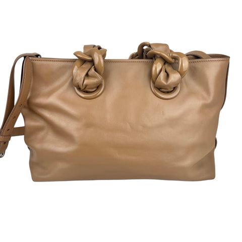 Miu Miu Convertible Resin Chain Tote Leather with Resin Medium